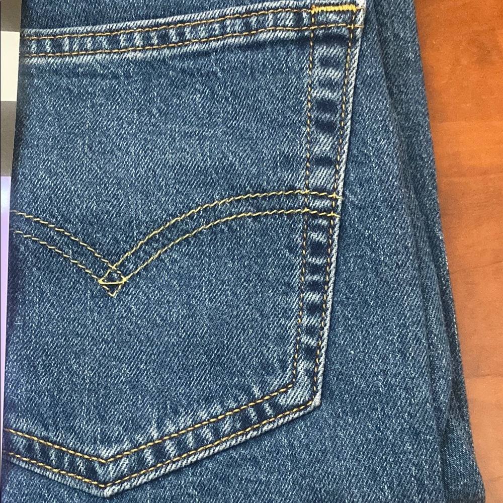 Men's Levi's 505 Regular Stretch Straight Jeans W 38x30 BLUE - Picture 3 of 4